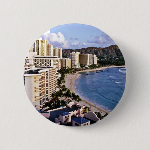 Diamond Head - Waikiki Beach, Oahu 6 Cm Round Badge