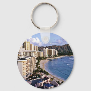 Diamond Head - Waikiki Beach, Oahu Key Ring