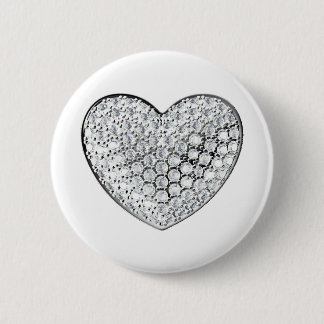Diamond Heart 6 Cm Round Badge