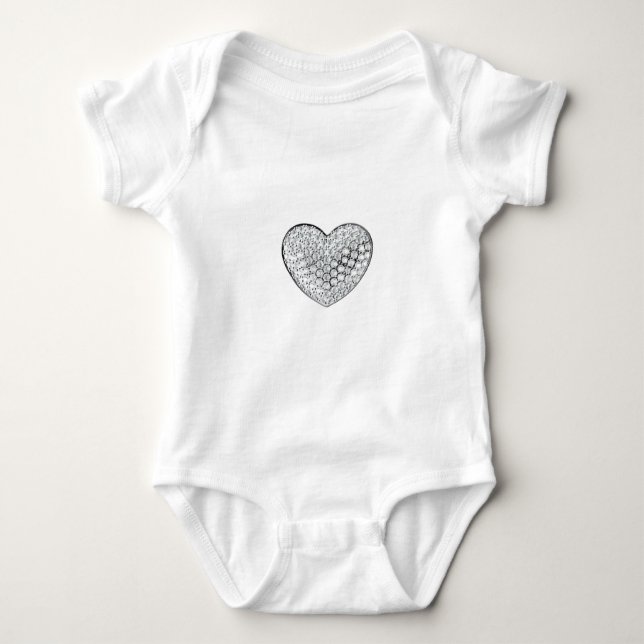 Diamond Heart Baby Bodysuit (Front)
