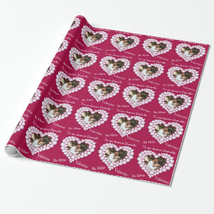 Diamond heart be mine valentine photo wrap wrapping paper
