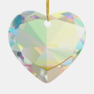 Diamond Heart Ceramic Ornament