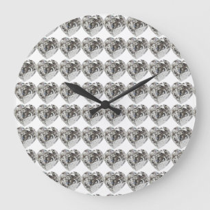 Diamond Heart Large Clock