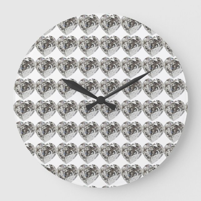 Diamond Heart Large Clock (Front)