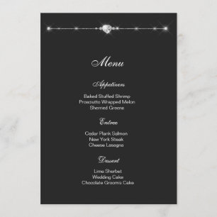 Diamond Heart Menu Card
