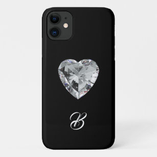 Diamond Heart Monogram Phone Case