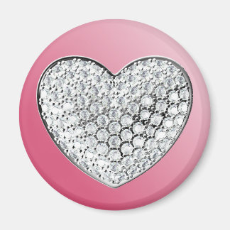Diamond Heart on pink Magnet