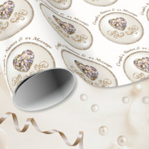 Diamond Heart, Personalised Wedding Wrapping Paper