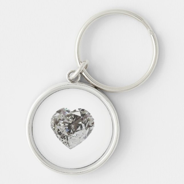Diamond Heart shape Brilliant Key Ring (Front)
