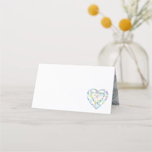 Diamond heart watercolor art guest place cards