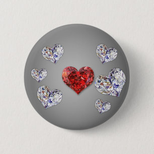 Diamond Hearts - Button
