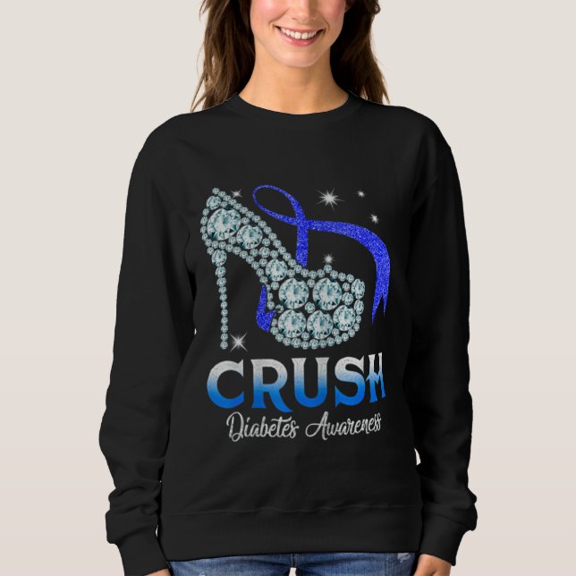 Diamond High Heel Women Diabetes Awareness Month B Sweatshirt (Front)