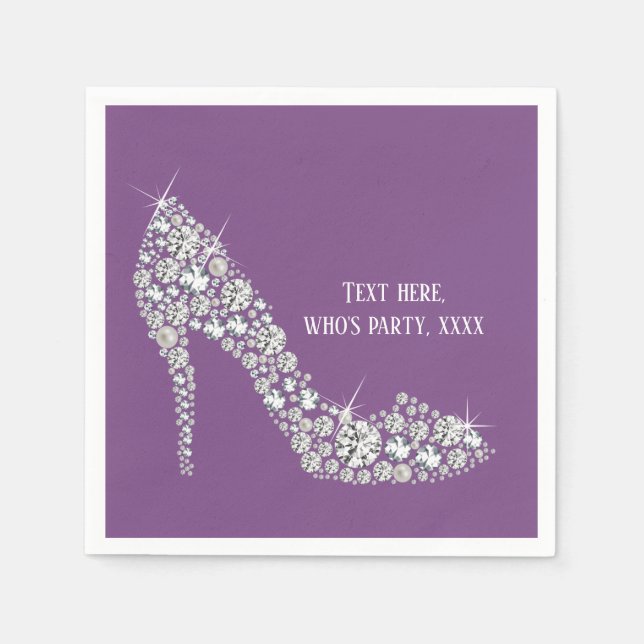 diamond high heels glitter elegant napkin (Front)