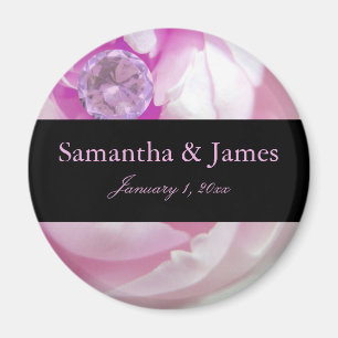 Diamond in Pink Rose Personal Wedding Magnet