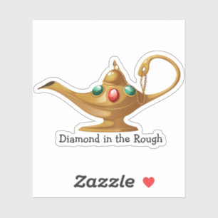 Diamond in the Rough Jeweled Gold Arabian Lamp