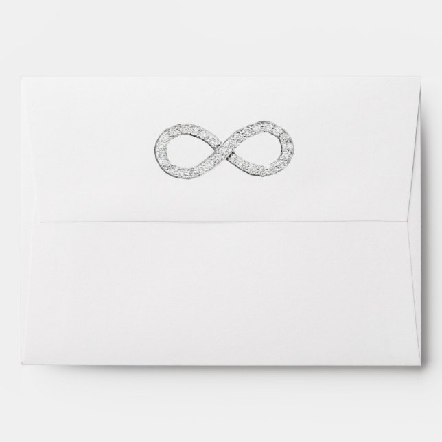 Diamond Infinity Faux Black Glitter Envelope (Back (Top Flap))
