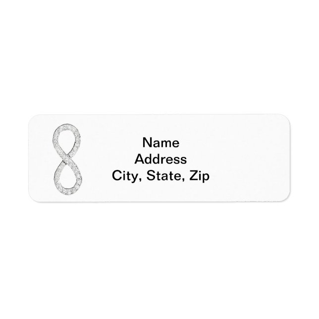 Diamond Infinity White Wedding Address Labels (Front)