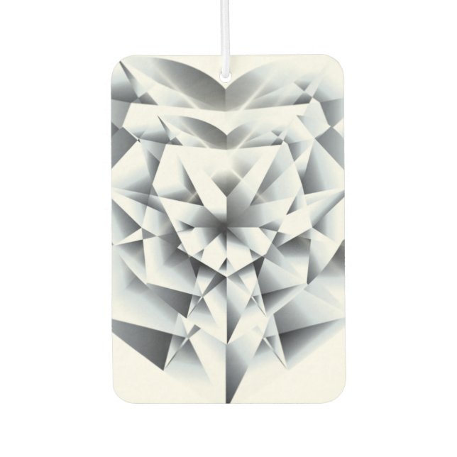 Diamond jewel cut facetted gemstone bling heart car air freshener (Front)