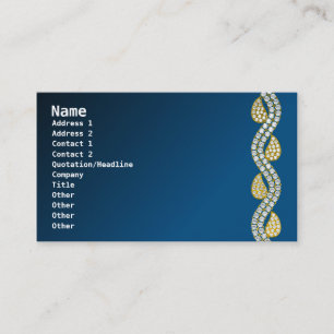 Diamond jewellery-blue & black bg business card