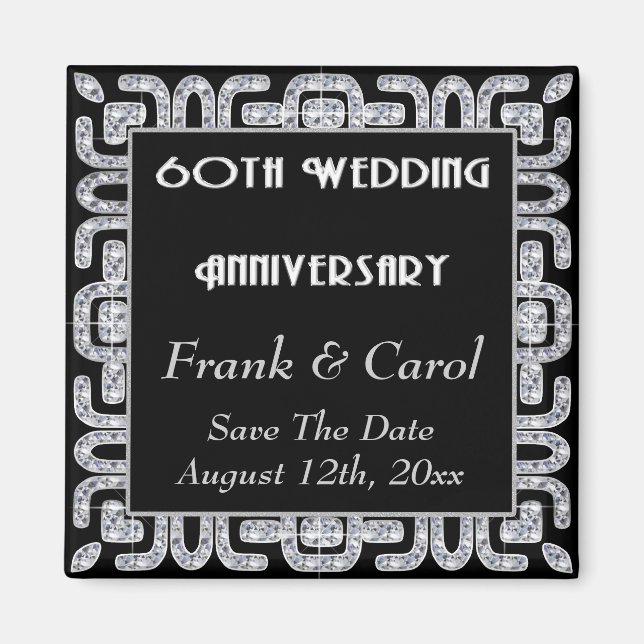 Diamond Jubilee 60th Wedding Anniversary Magnet (Front)