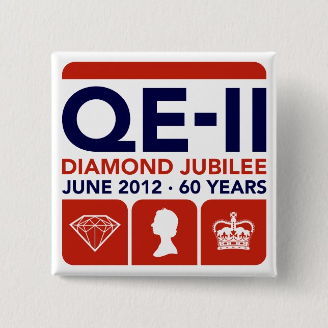 Diamond Jubilee Commemorative T-Shirt 15 Cm Square Badge (Front)