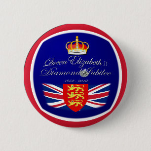 Diamond Jubilee Souvenir ~ button/Pin/badge 6 Cm Round Badge