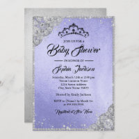 Diamond Lace Purple Silver Girl Baby Shower