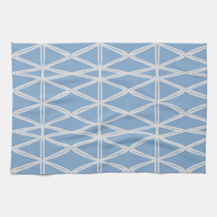 Diamond Lattice contemporary modern triangle blue Tea Towel