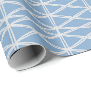 Diamond Lattice contemporary modern triangle blue Wrapping Paper
