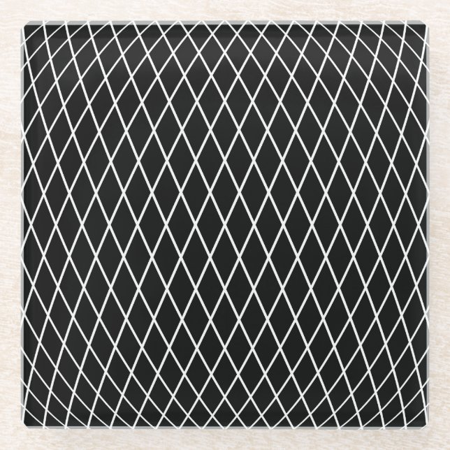 Diamond lattice geometric texture. glass coaster (Front)