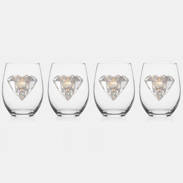 Diamond Life  Stemless Wine Glass (Front)