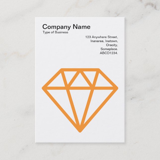 Diamond - Light Orange on White Business Card (Front)