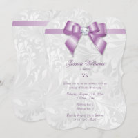 Diamond Lilac Bow, Ribbon & Damask Birthday Party