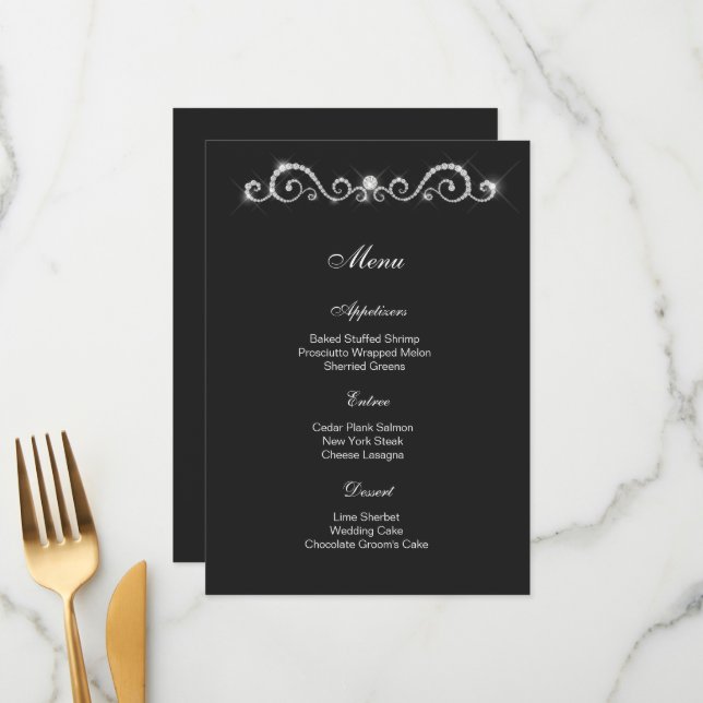 Diamond Menu Card (Front/Back In Situ)