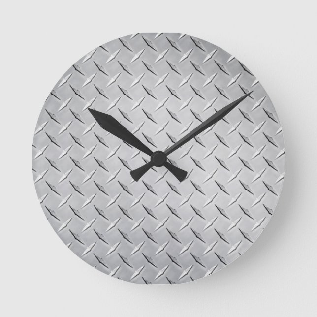 Diamond Metal Plate Round Clock (Front)