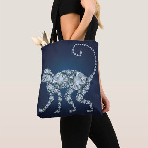 Diamond Monkey Tote Bag