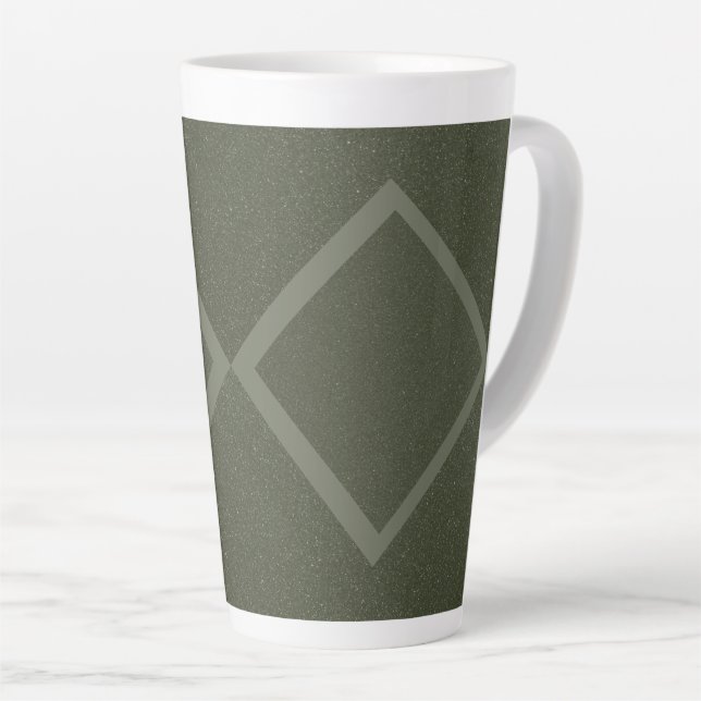 Diamond Moss Green Texture Latte Mug (Right Angle)