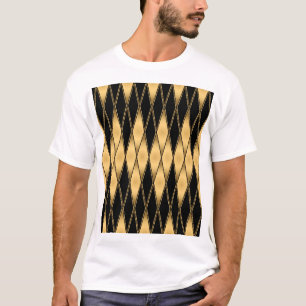 Diamond motif: gold-black elegant pattern. T-Shirt