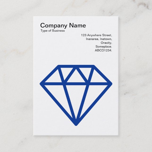 Diamond - Navy Blue on White Business Card (Front)