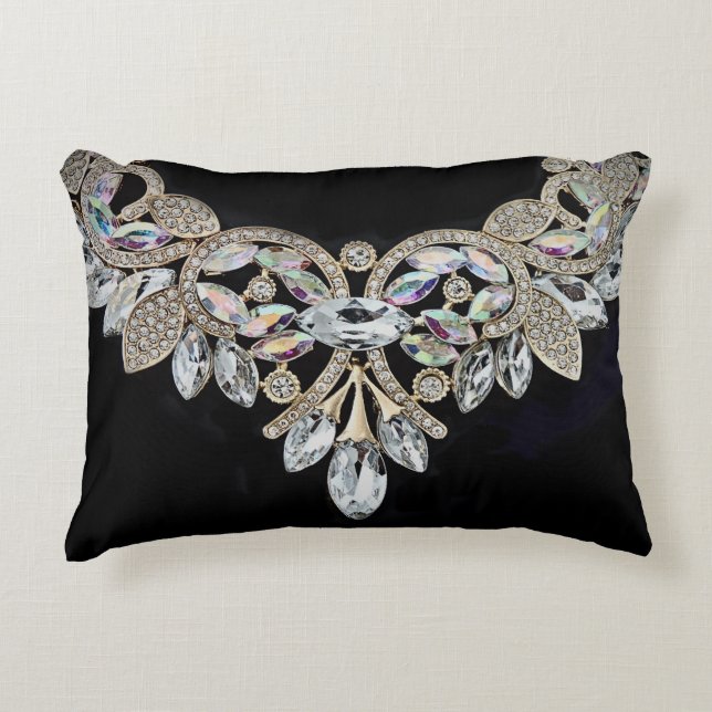 Diamond necklace elegant sparkly diamond pillow (Front)