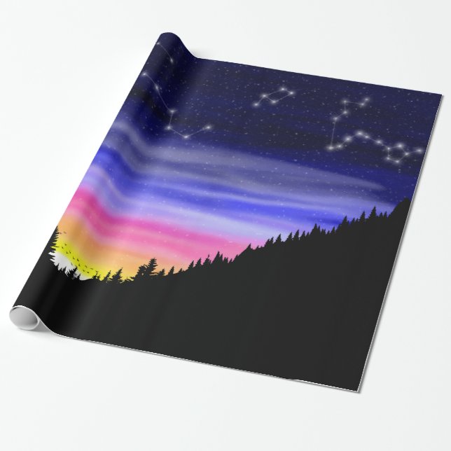 Diamond Night Wrapping Paper (Unrolled)