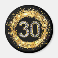 Diamond Number 30 Glitter Bling Confetti | gold
