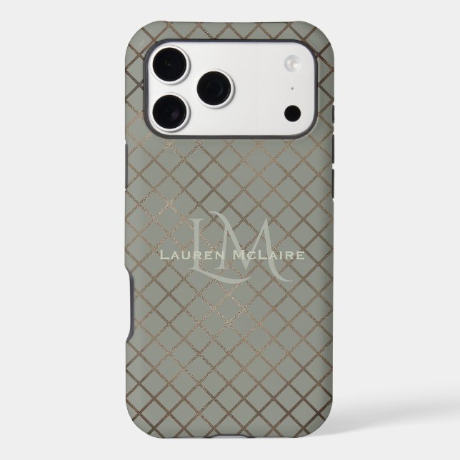Diamond & Olive Taupe Monogram  (Back)