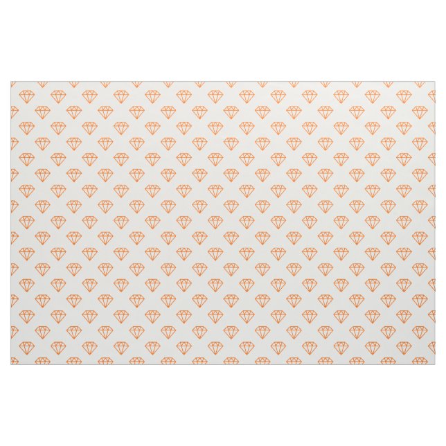 Diamond - Orange on White Fabric (Yard)