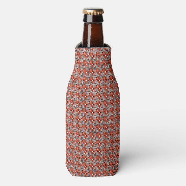 Diamond Orange Pattern Bottle Cooler (Bottle Front)