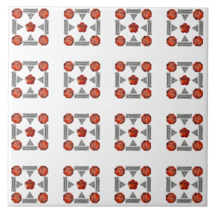 Diamond Orange Pattern Ceramic Tile