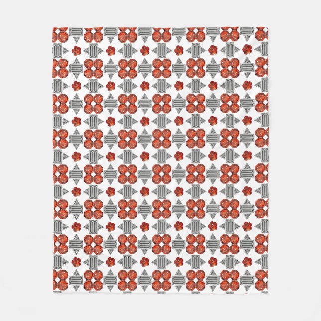 Diamond Orange Pattern Fleece Blanket (Front)