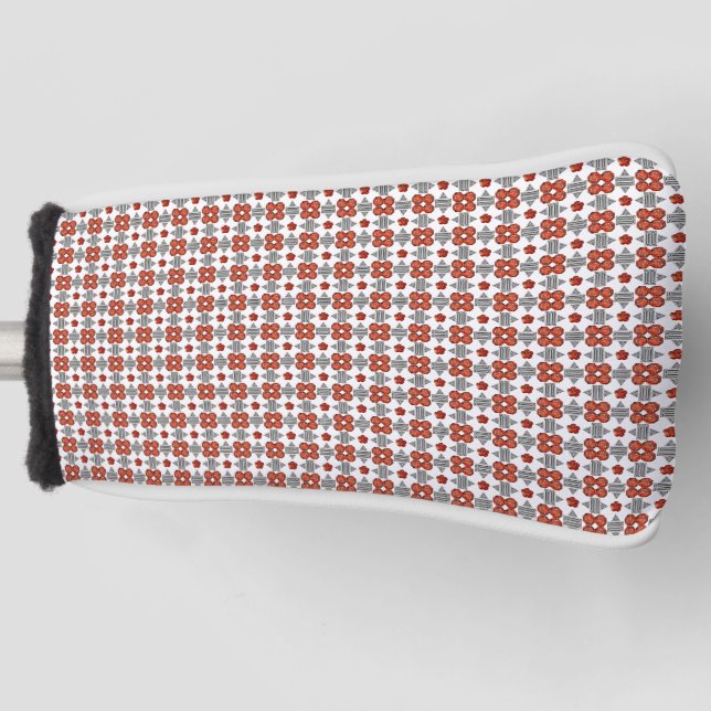 Diamond Orange Pattern Golf Head Cover (Front)