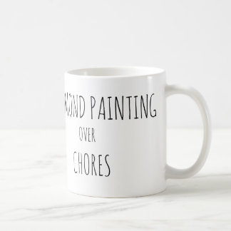 Diamond painting over chores coffee mug