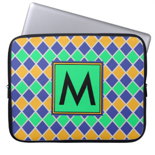 Diamond Pattern #81 Monogrammed Laptop Sleeve